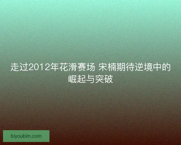 走过2012年花滑赛场 宋楠期待逆境中的崛起与突破