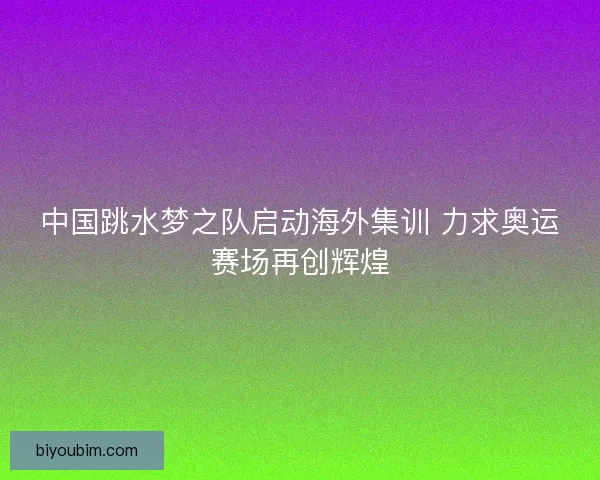 中国跳水梦之队启动海外集训 力求奥运赛场再创辉煌